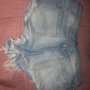 forever 21 ripped blue shorts size US 27